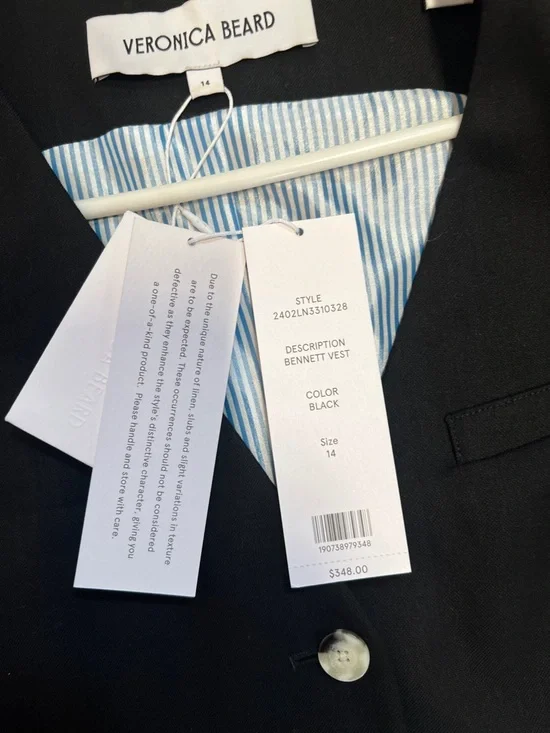 Veronica Beard Black Tailored Button Vest - Picture 6 of 8